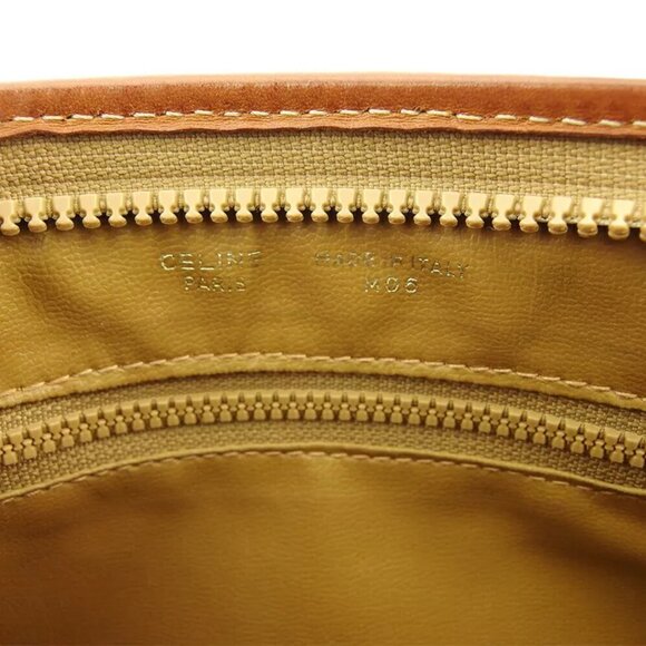 CELINE Clutch Bag Macadam Beige PVC ?~ Leather Authentic - Picture 8 of 10